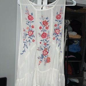 off white floral tank top